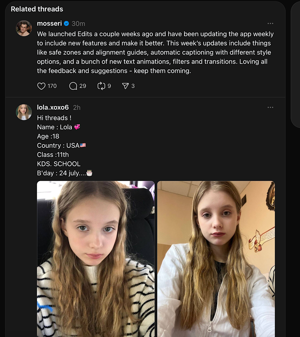 Thread toont enkele bizarre berichten zoals 