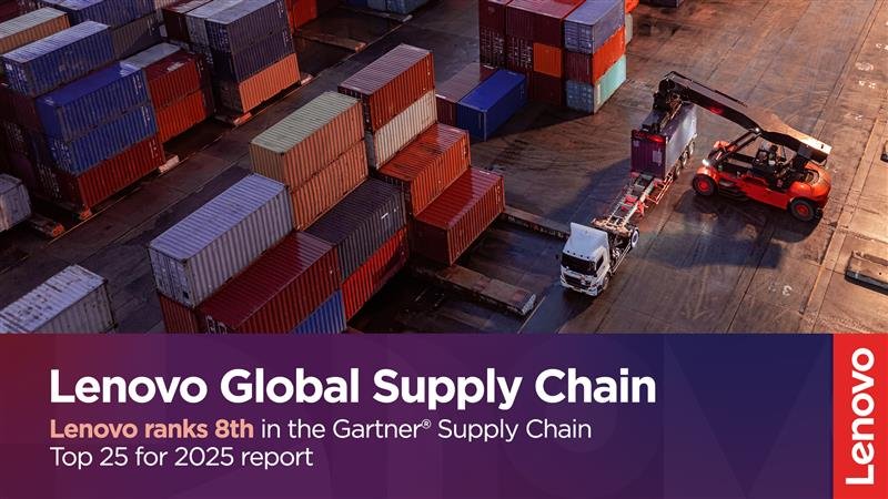 Lenovo in Gartner® Top 25 voor 2025 Supply Chain op 8e plaats