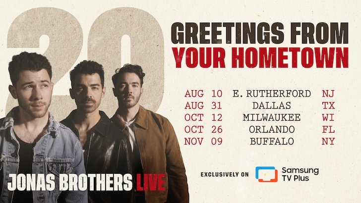 Exclusieve opening van “Jonas 20” -tour van Jonas Brothers op Samsung TV Plus.
