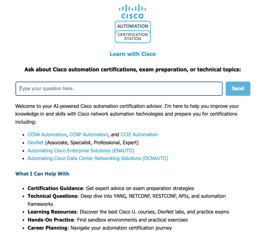 Cisco Automation Certification Station