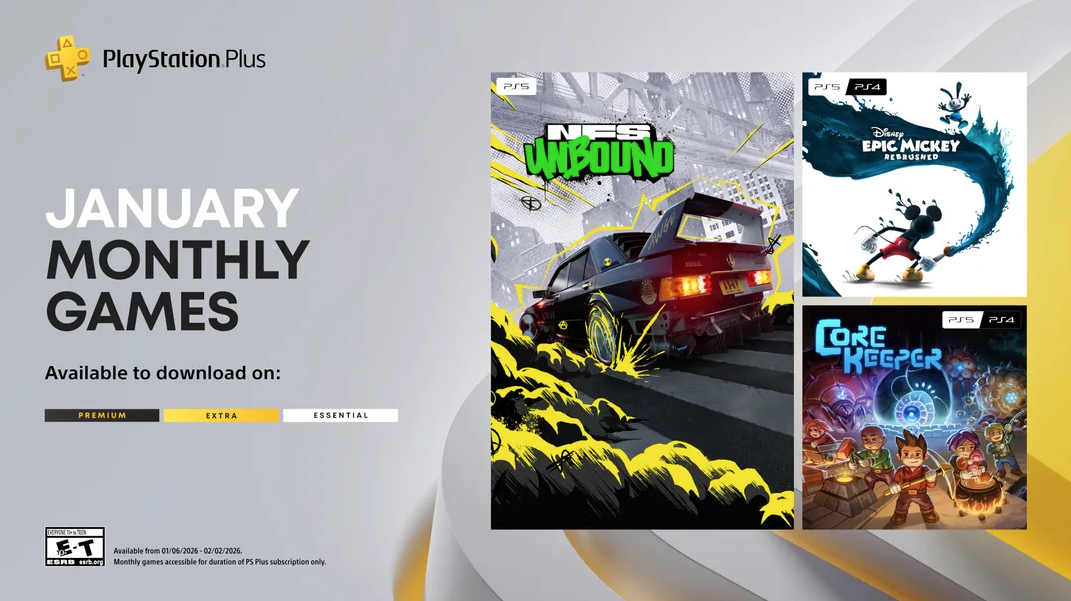 Maandelijkse PS Plus-games voor januari zijn onder meer Need for Speed ​​Unbound en Disney Epic Mickey: Rebrushed
