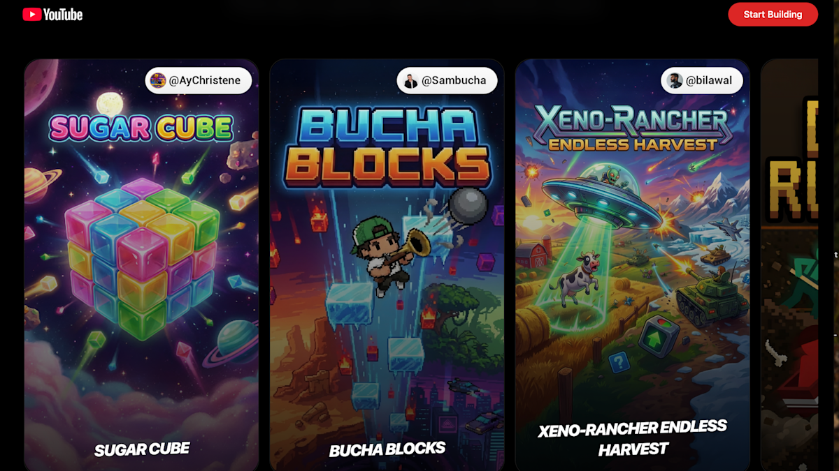 Met YouTube kunnen makers games maken die kunnen worden gespeeld met een Gemini 3-tool