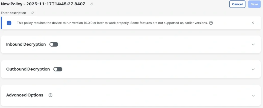 Nieuw beleid voor inkomende en uitgaande decodering