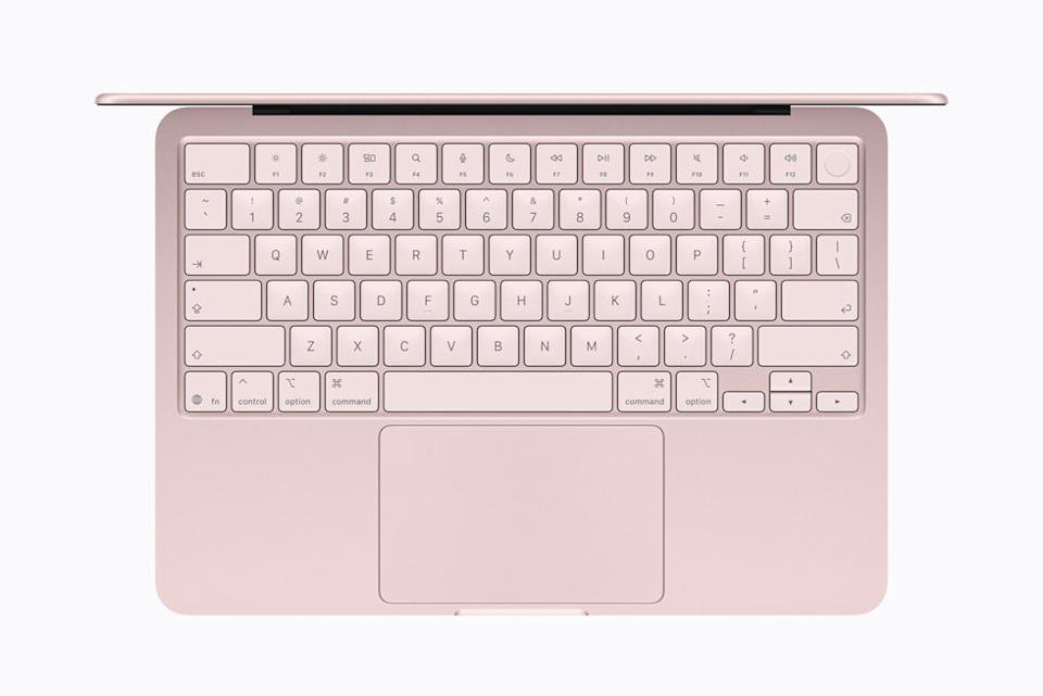 MacBook Neo-toetsenbord van bovenaf