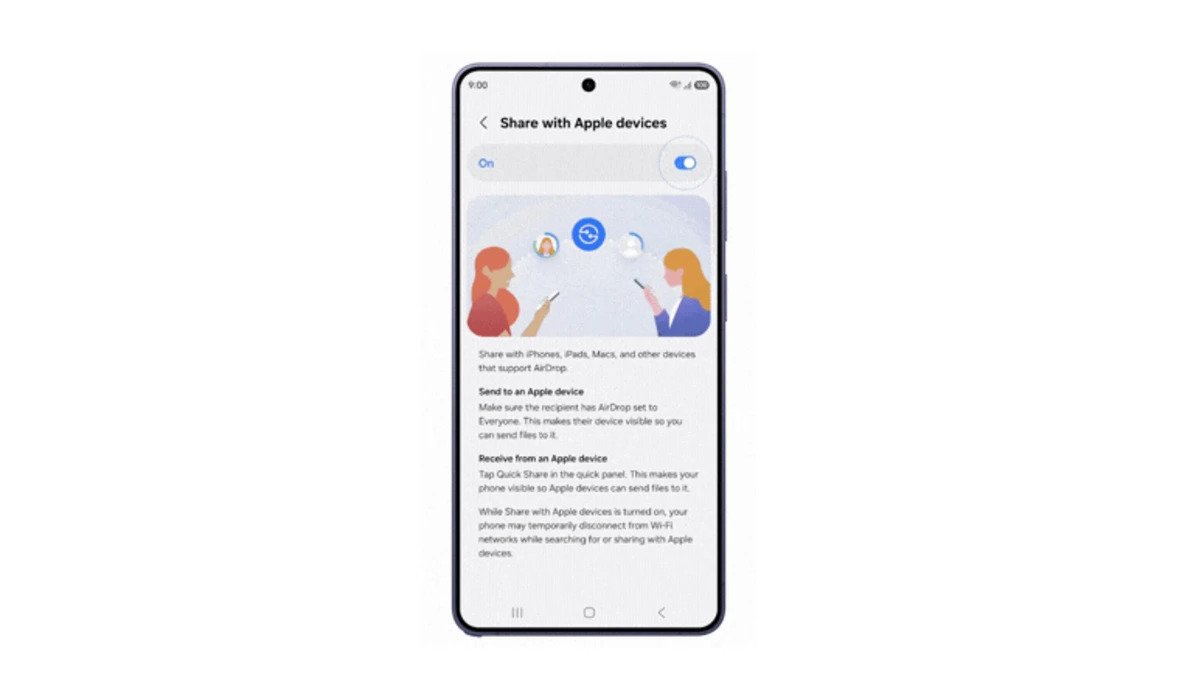 Samsung Galaxy S26 ondersteunt nu Apple AirDrop vanaf vandaag