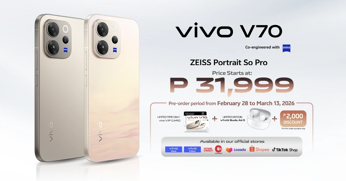 Vivo V70 nu voorbestellen, met PHP 2k korting en extra voordelen