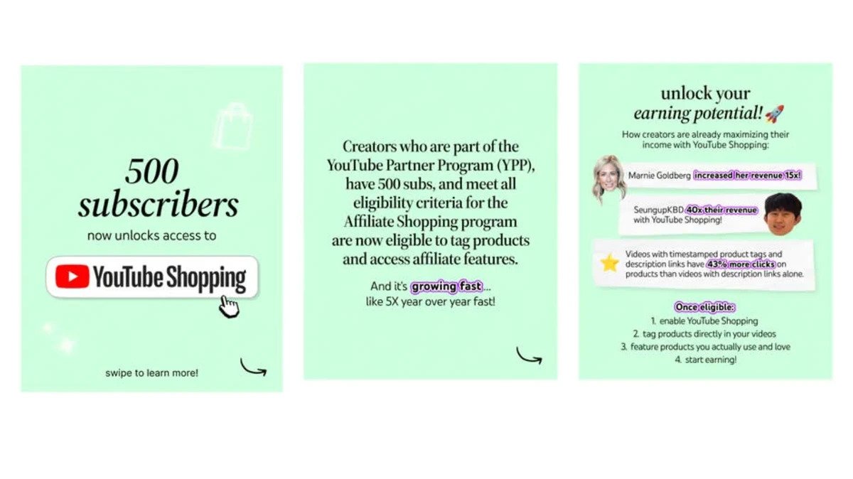 YouTube introduceert affiliate shopping-functies voor videomakers