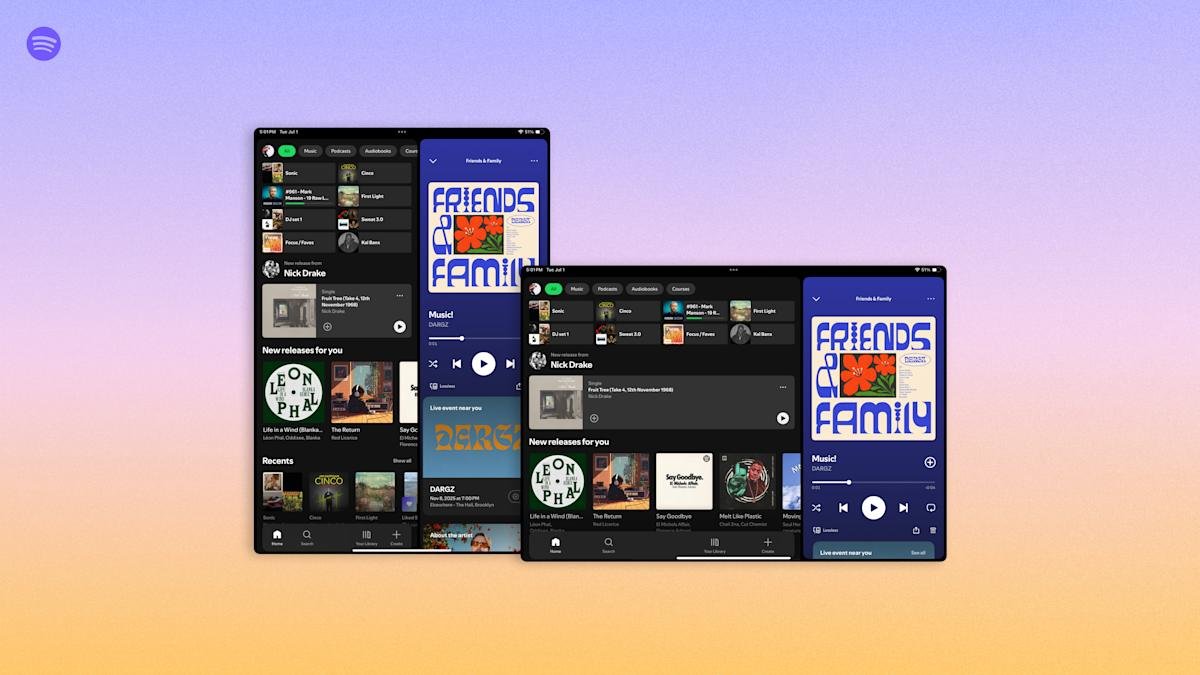 Nieuwe gebruikersinterface van Spotify exclusief voor tablets