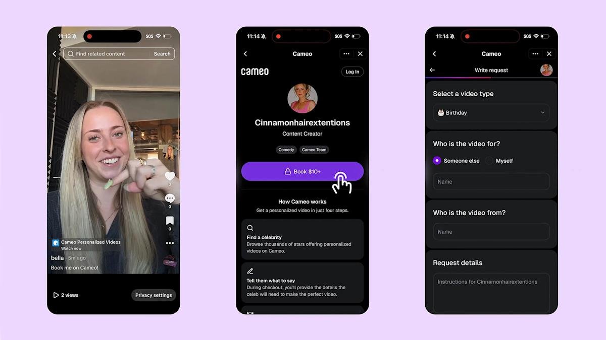 TikTok integreert Cameo in app voor makers