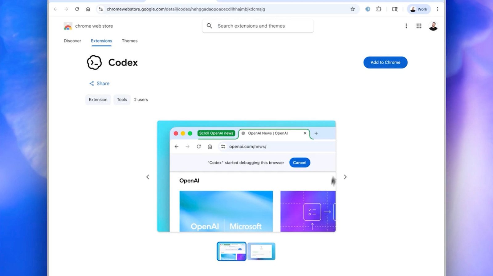 OpenAI introduceert Codex-plug-in voor Chrome